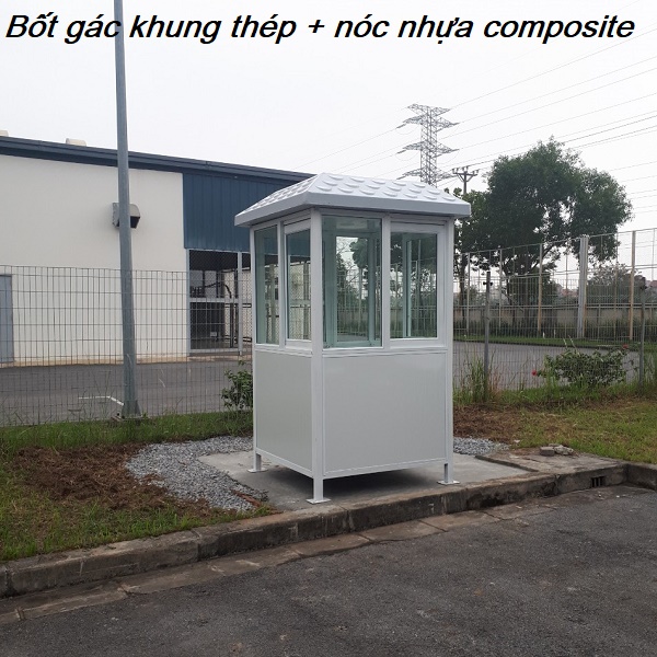 Bốt gác bảo vệ khung thép + nóc nhựa composite